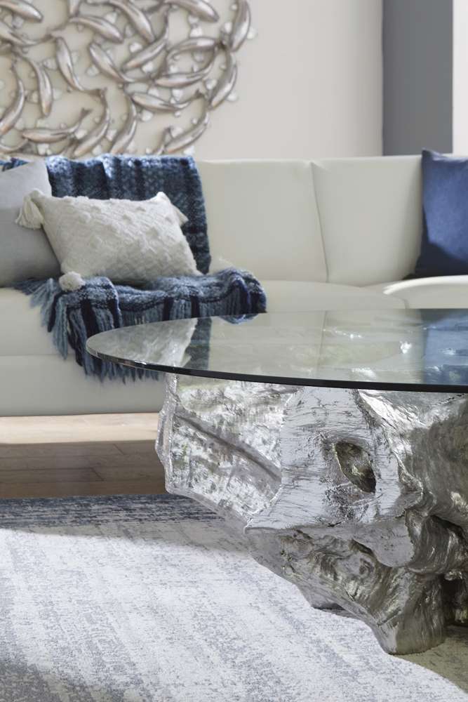 Phillips Collection - Asterisk Cast Root Coffee Table, Silver Leaf - PH67496 veiw 4