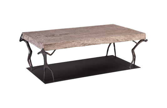 Phillips Collection - Atlas Coffee Table, Chamcha Wood, Gray Stone Finish, Metal - TH100838 view 1