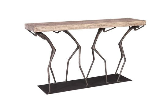 Phillips Collection - Atlas Console Table, Chamcha Wood, Gray Stone Finish, Metal - TH101826 view 1