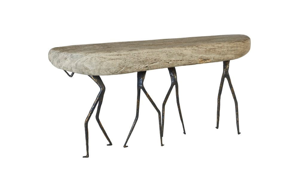 Phillips Collection - Atlas Console Table, Gray Stone Finish, Metal - TH100399 view 3