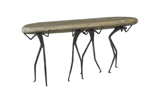 Phillips Collection - Atlas Console Table, Gray Stone Finish, Metal - TH100399 veiw 1