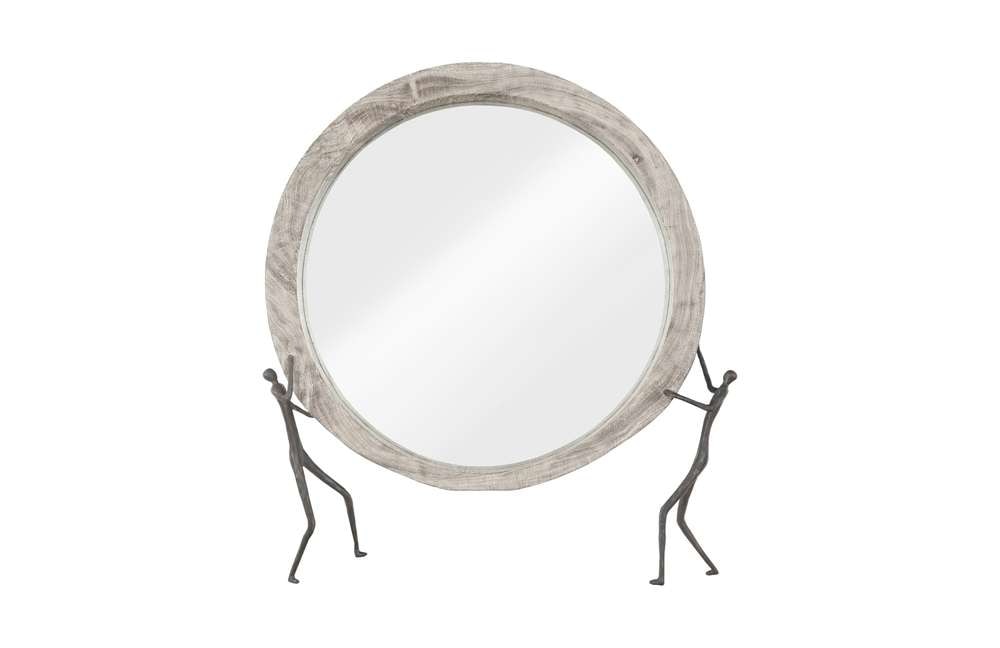 Phillips Collection - Atlas Mirror, Chamcha Wood, Gray Stone Finish, Metal - TH100834 veiw 1