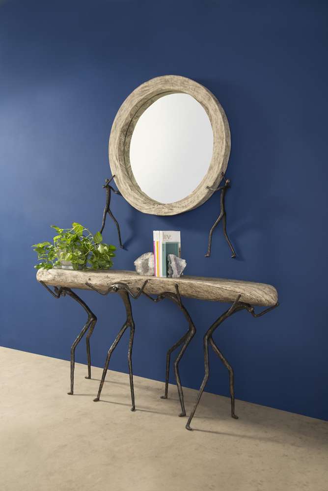 Phillips Collection - Atlas Mirror, Chamcha Wood, Gray Stone Finish, Metal - TH100834 veiw 3