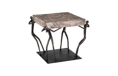 Phillips Collection - Atlas Side Table, Chamcha Wood, Gray Stone Finish, Metal - TH100837 view 1