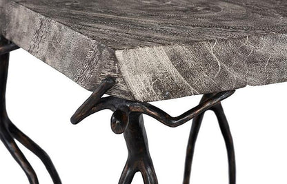 Phillips Collection - Atlas Side Table, Chamcha Wood, Gray Stone Finish, Metal - TH100837 view 3