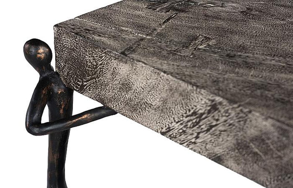 Phillips Collection - Atlas Side Table, Chamcha Wood, Gray Stone Finish, Metal - TH100837 view 4