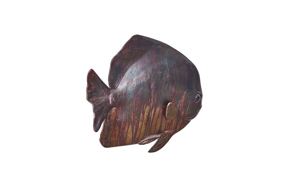 Phillips Collection - Australian Bat Fish Wall Sculpture, Resin, Copper Patina Finish - PH100653 veiw 2