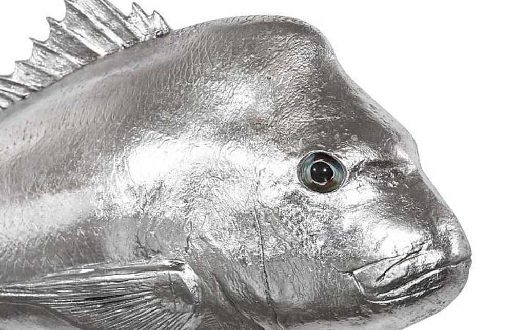 Phillips Collection - Australian Snapper Fish Wall Sculpture, Resin, Silver Leaf - PH64555 view 3