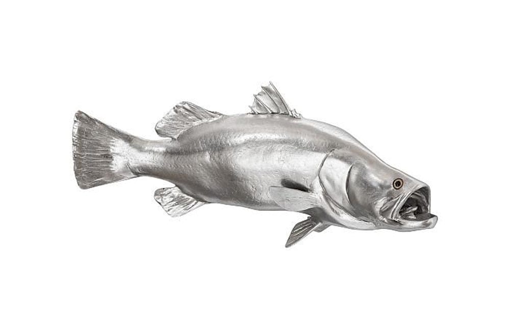 Phillips Collection - Barramundi Fish Wall Sculpture, Resin, Silver Leaf - PH62414 view 2