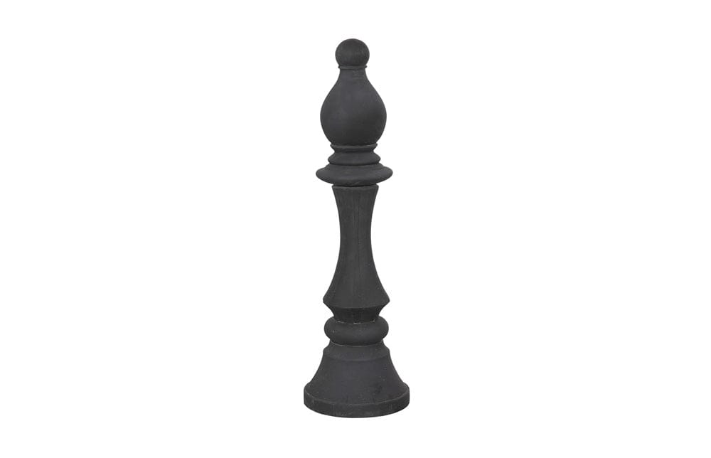 Phillips Collection - Bishop Chess Sculpture, Cast Stone Black, Small - PH118745 view 1