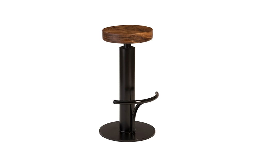 Phillips Collection - Black Iron Bar Stool, Swivel Seat, Natural - TH94610 view 1