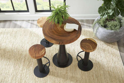 Phillips Collection - Black Iron Bar Stool, Swivel Seat, Natural - TH94610 veiw 5