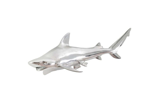 Phillips Collection - Black Tip Reef Shark Wall Sculpture, Resin, Silver Leaf - PH63680 veiw 1