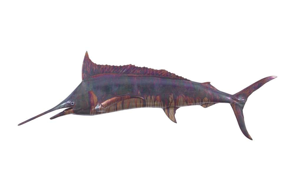 Phillips Collection - Blue Marlin Fish Wall Sculpture, Resin, Copper Patina Finish - PH100654 veiw 1