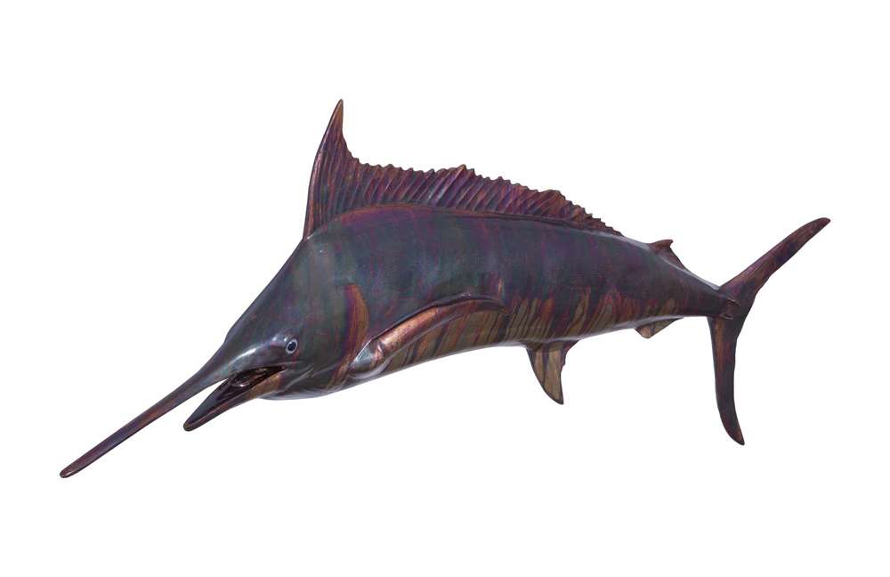 Phillips Collection - Blue Marlin Fish Wall Sculpture, Resin, Copper Patina Finish - PH100654 veiw 2