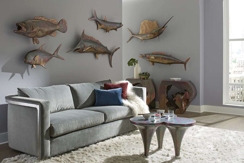 Phillips Collection - Blue Marlin Fish Wall Sculpture, Resin, Copper Patina Finish - PH100654 veiw 4