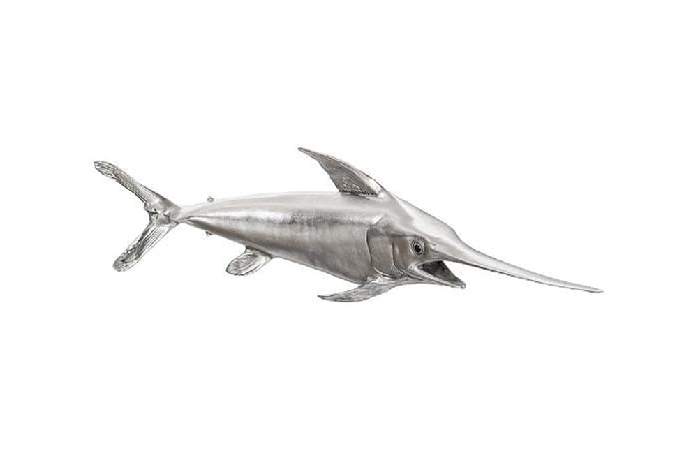 Phillips Collection - Broadbill Swordfish Fish Wall Sculpture, Resin, Silver Leaf - PH62416 view 1