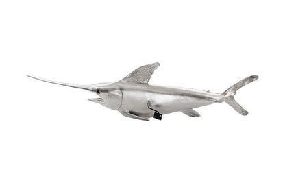 Phillips Collection - Broadbill Swordfish Fish Wall Sculpture, Resin, Silver Leaf - PH62416 view 3