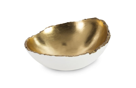 Phillips Collection - Broken Egg Bowl, White and Gold Leaf - PH67509 veiw 1