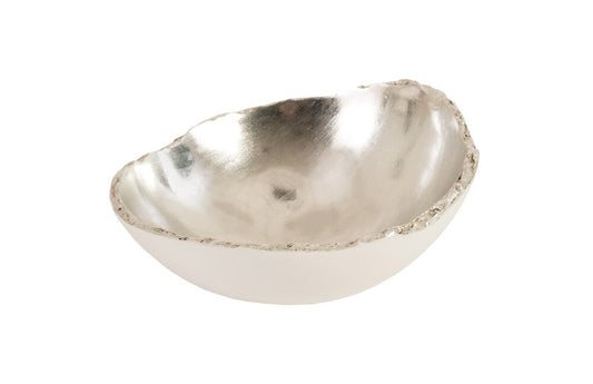 Phillips Collection - Broken Egg Bowl, White and Silver Leaf - PH67622 veiw 1