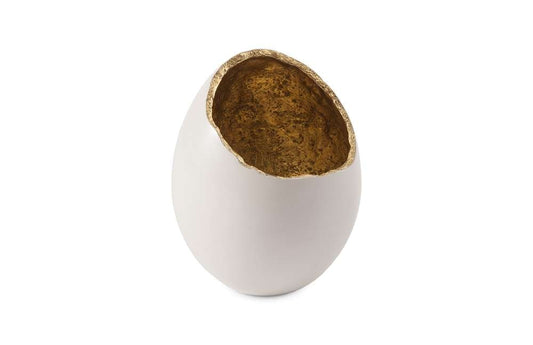 Phillips Collection - Broken Egg Vase, White and Gold Leaf - PH67508 veiw 1