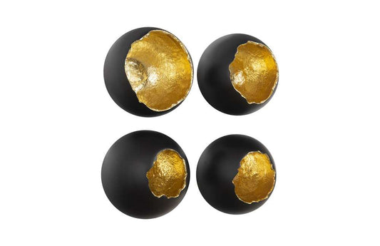 Phillips Collection - Broken Egg Wall Art, Black and Gold Leaf (Set of 4) - PH81190 veiw 1