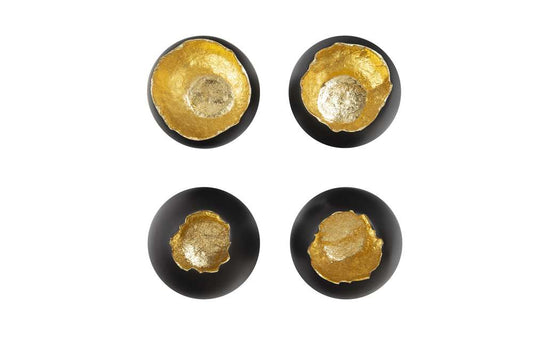 Phillips Collection - Broken Egg Wall Art, Black and Gold Leaf (Set of 4) - PH81190 veiw 2