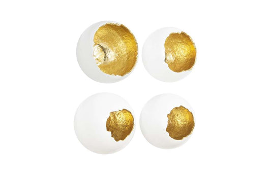 Phillips Collection - Broken Egg Wall Art, White and Gold Leaf (Set of 4) - PH66550 veiw 1
