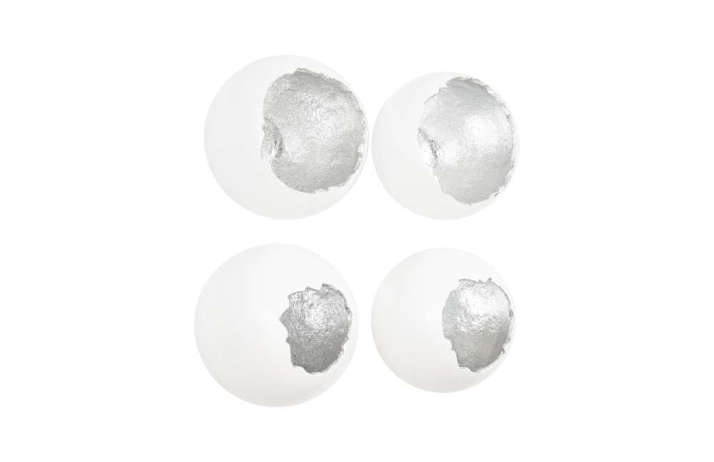 Phillips Collection - Broken Egg Wall Art, White and Silver Leaf (Set of 4) - PH67625 veiw 1