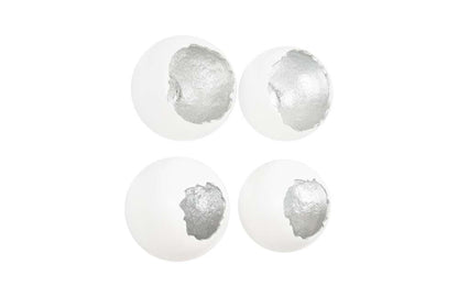 Phillips Collection - Broken Egg Wall Art, White and Silver Leaf (Set of 4) - PH67625 veiw 1