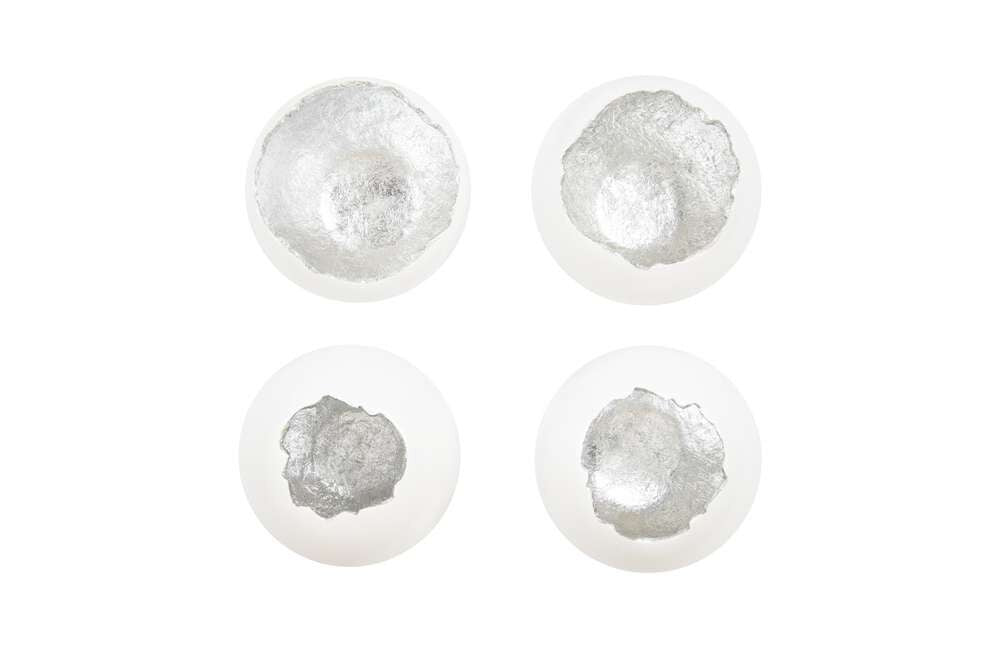 Phillips Collection - Broken Egg Wall Art, White and Silver Leaf (Set of 4) - PH67625 veiw 2