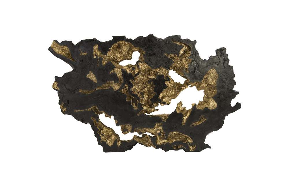 Phillips Collection - Burled Root Wall Art, Large, Black and Gold Leaf - PH83682 veiw 1
