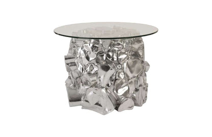 Phillips Collection - Cairn Side Table, Resin, Silver Leaf - PH88067 veiw 1