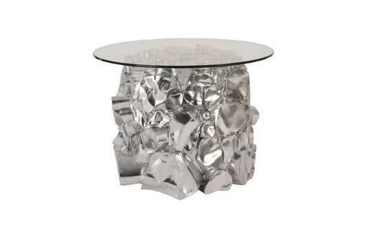 Phillips Collection - Cairn Side Table, Resin, Silver Leaf - PH88067 veiw 1
