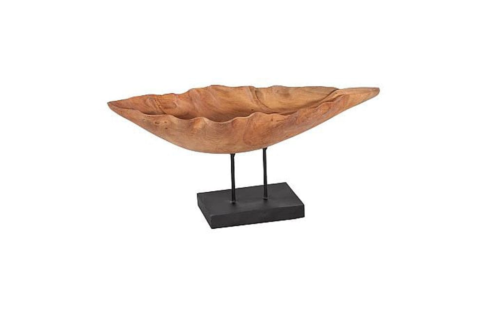Phillips Collection - Carved Leaf Sculpture on Stand, Mahogany - ID83700 view 3