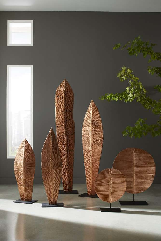 Phillips Collection - Carved Round Leaf on Metal Stand, LG - TH89179 veiw 4