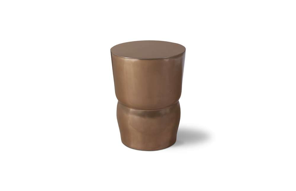 Phillips Collection - Carved Stool, Polished Bronze - PH60010 veiw 1