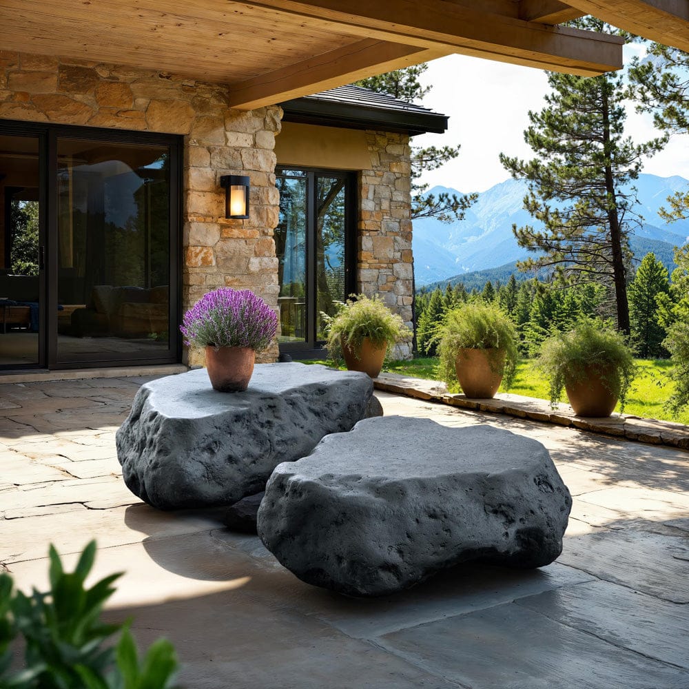 Phillips Collection - Cast Boulder Coffee Table, Charcoal Stone, Large - PH119407 view 7