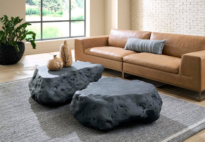 Phillips Collection - Cast Boulder Coffee Table, Charcoal Stone, Small - PH119406 view 4