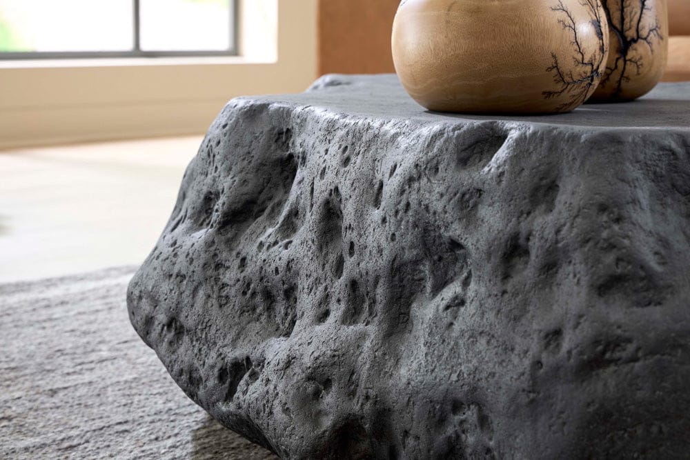 Phillips Collection - Cast Boulder Coffee Table, Charcoal Stone, Small - PH119406 view 6