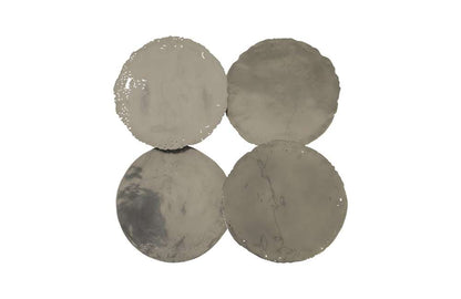 Phillips Collection - Cast Oil Drum Wall Discs, Liquid Silver (Set of 4) - PH67805 veiw 1