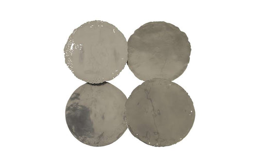 Phillips Collection - Cast Oil Drum Wall Discs, Liquid Silver (Set of 4) - PH67805 veiw 1