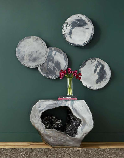 Phillips Collection - Cast Oil Drum Wall Discs, Liquid Silver (Set of 4) - PH67805 veiw 4