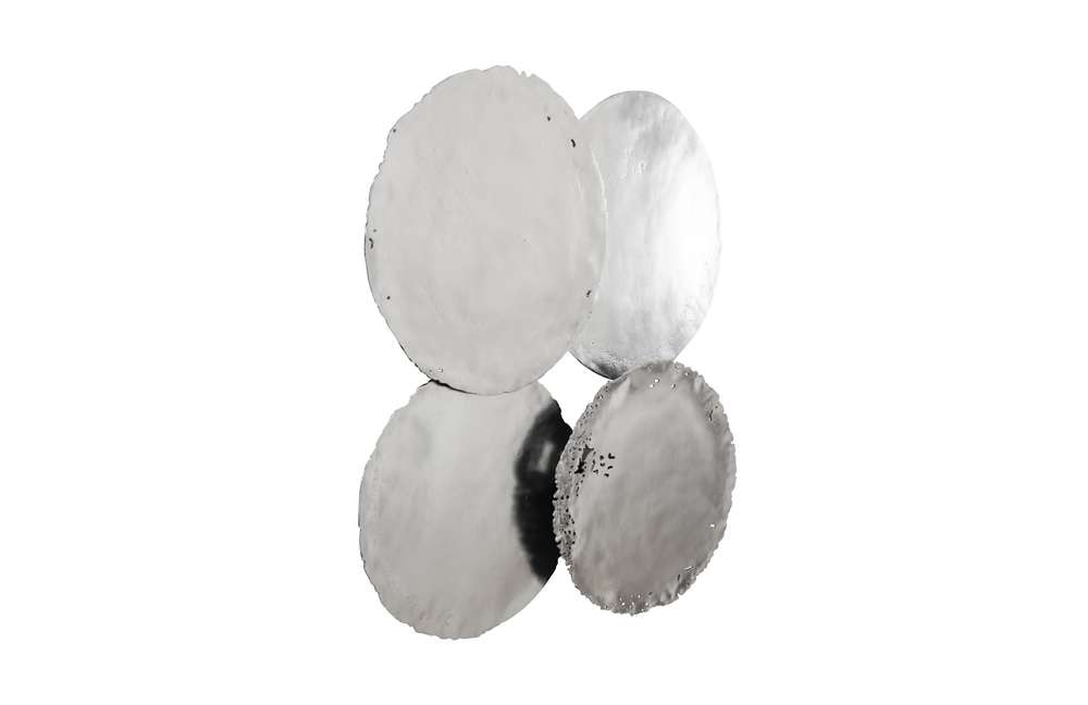 Phillips Collection - Cast Oil Drum Wall Discs, Silver Leaf (Set of 4) - PH60517 veiw 2