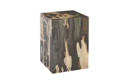 Phillips Collection - Cast Petrified Wood Stool, Resin, Square - PH94497 veiw 1