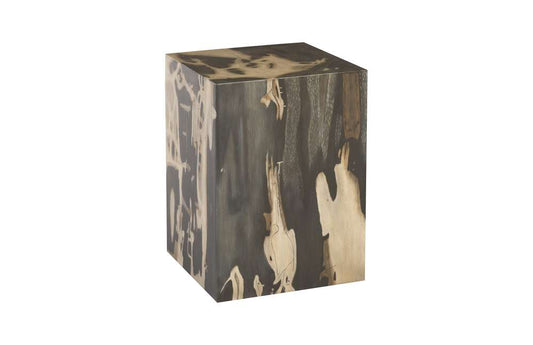 Phillips Collection - Cast Petrified Wood Stool, Resin, Square - PH94497 veiw 1