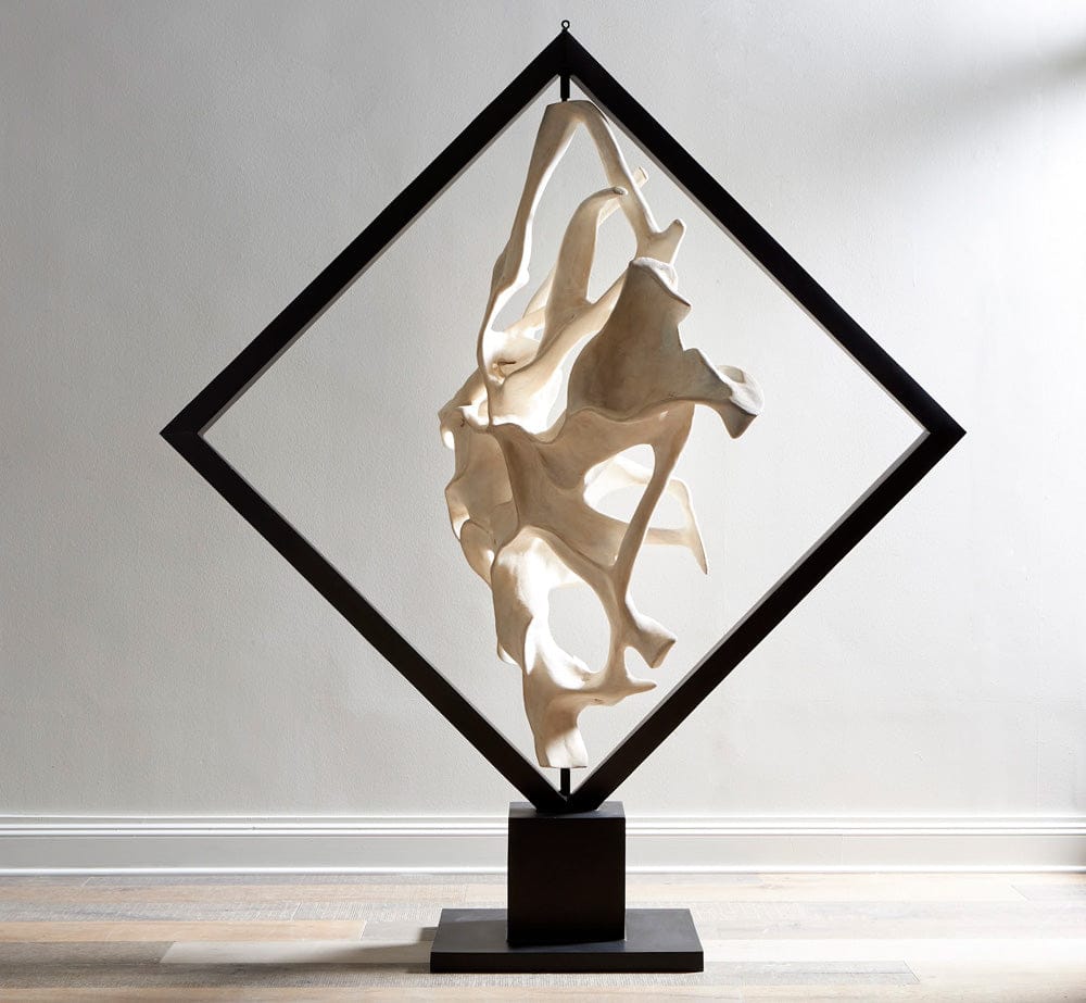 Phillips Collection - Cast Revolving Diamond Sculpture, Faux Bleached - PH116838 view 3