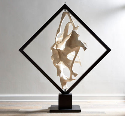 Phillips Collection - Cast Revolving Diamond Sculpture, Faux Bleached - PH116838 view 3