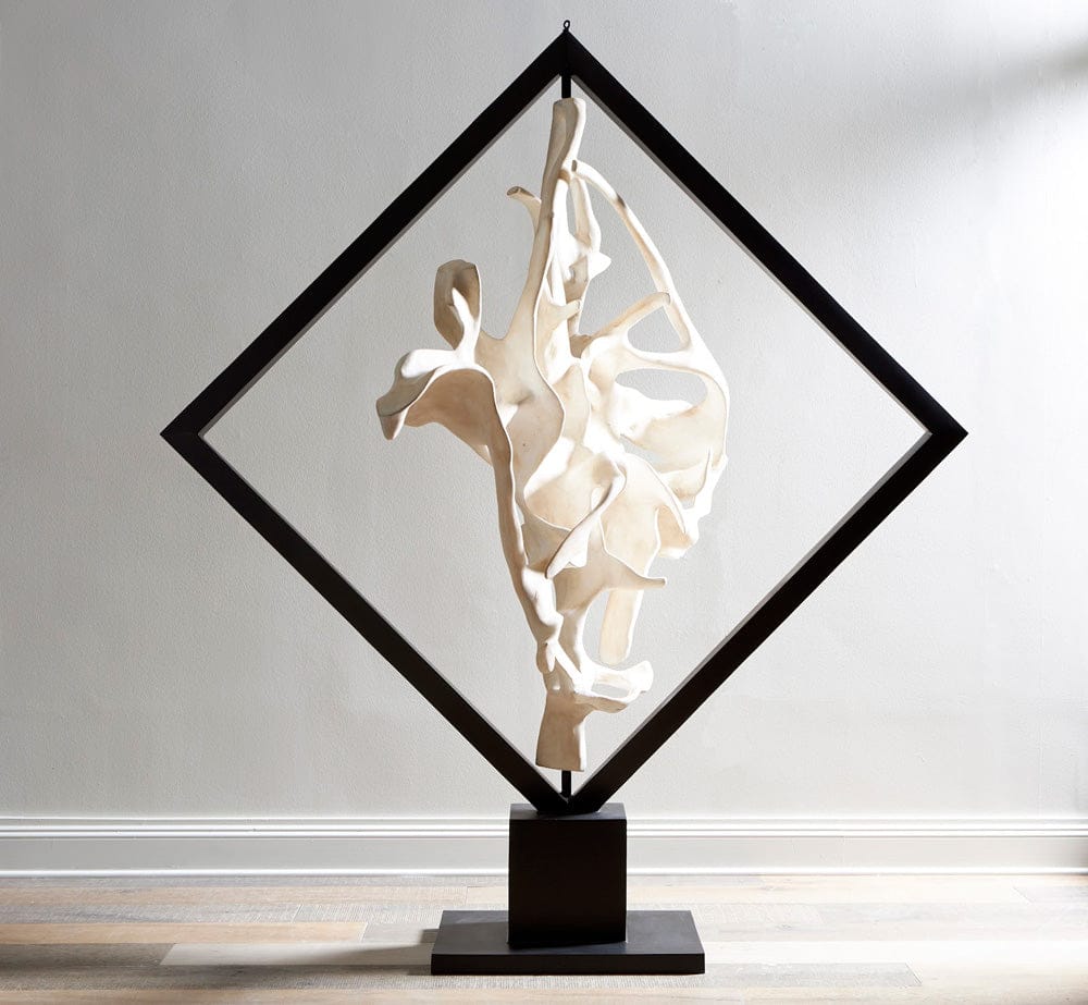 Phillips Collection - Cast Revolving Diamond Sculpture, Faux Bleached - PH116838 view 4