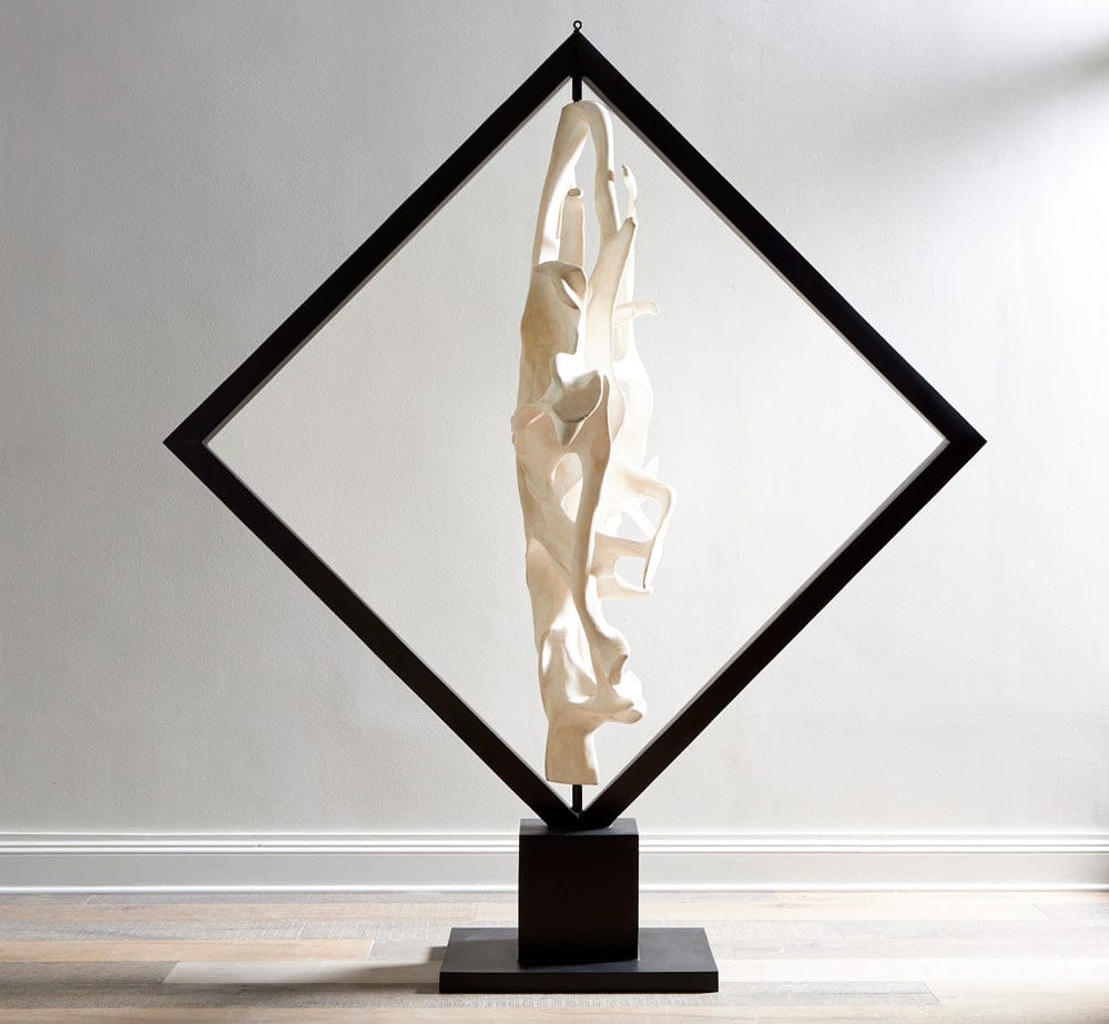 Phillips Collection - Cast Revolving Diamond Sculpture, Faux Bleached - PH116838 view 5